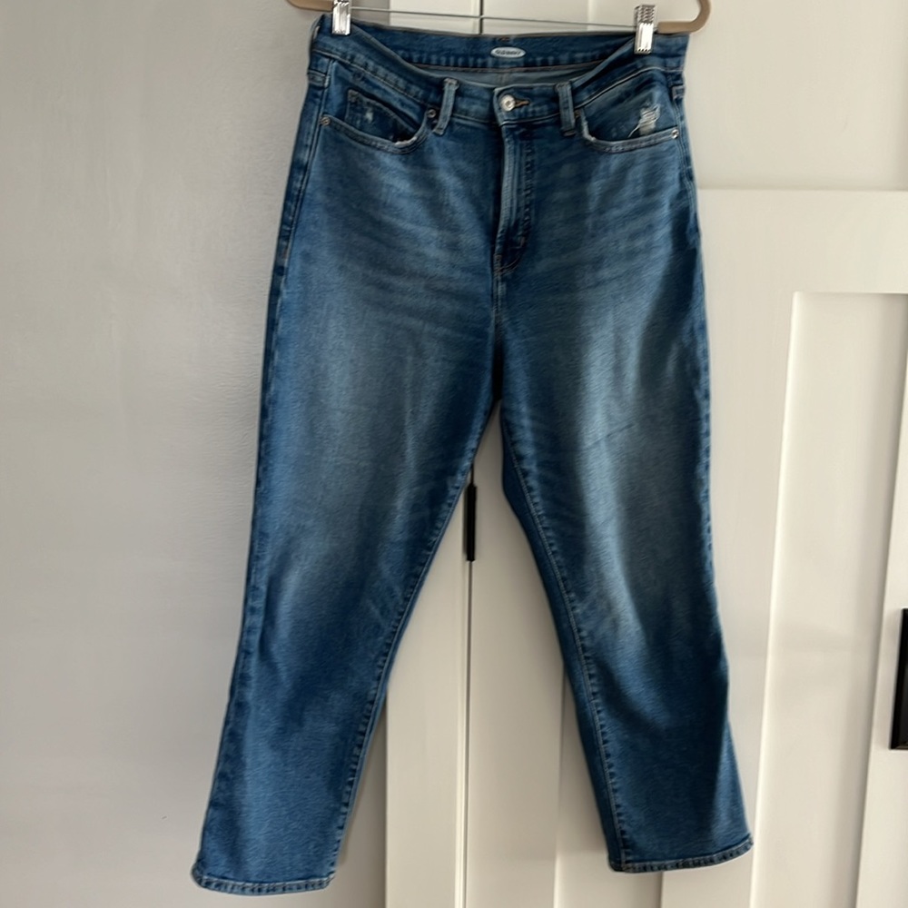 Old Navy High Rise Loose Relaxed Daphne Jean Ankle Distressed 10